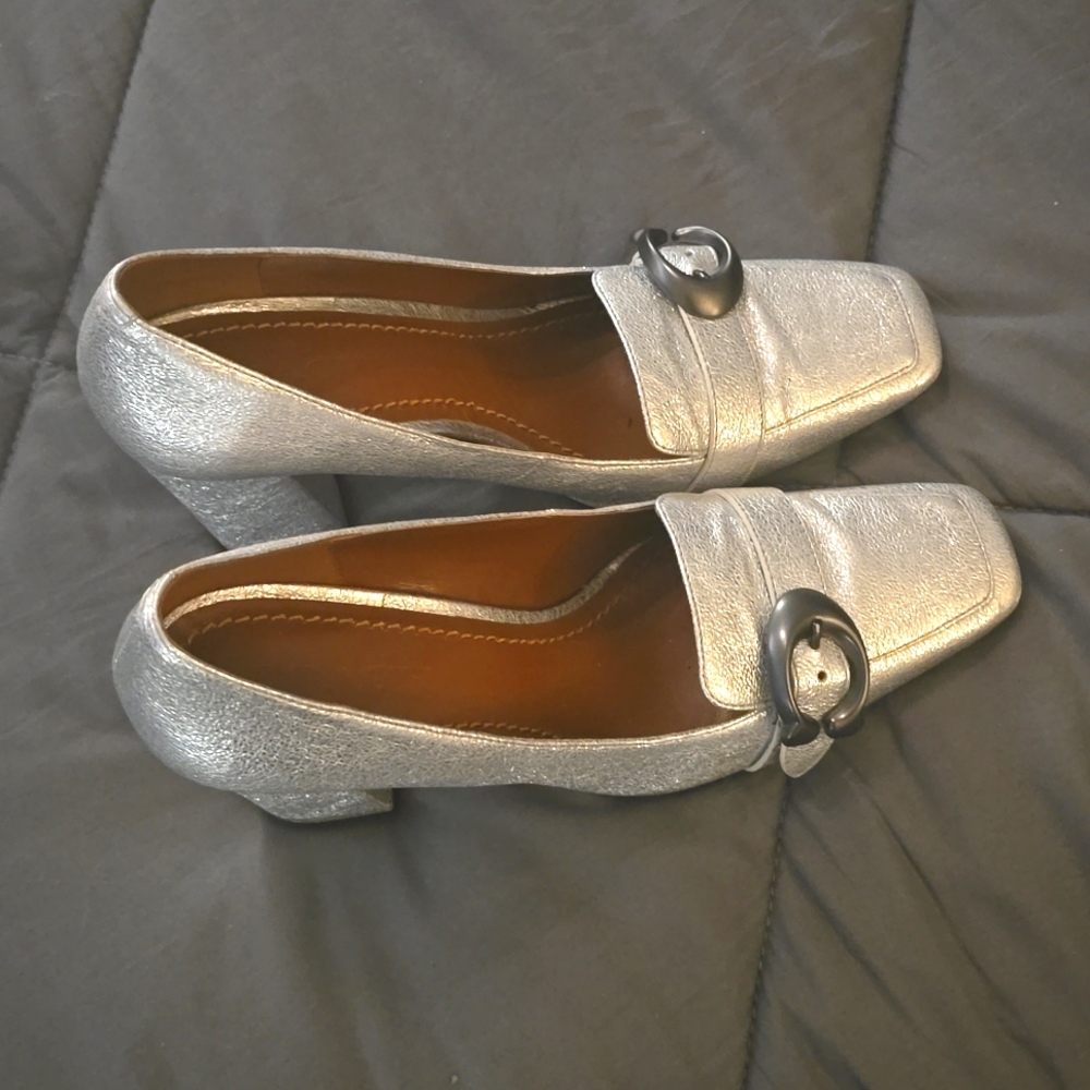 Coach Metallic Silver Pumps